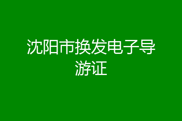沈阳市换发电子导游证