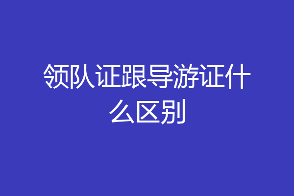 领队证跟导游证什么区别