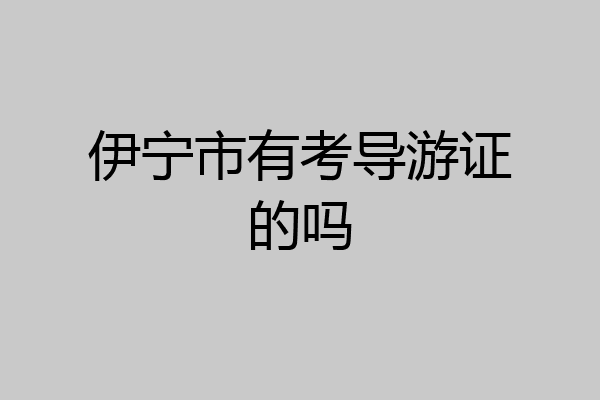 伊宁市有考导游证的吗