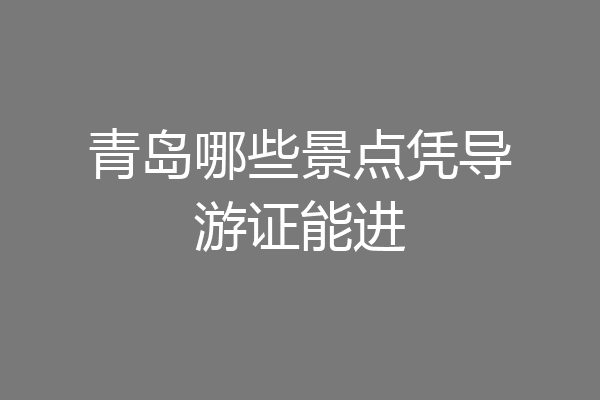 青岛哪些景点凭导游证能进