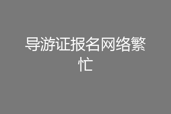 导游证报名网络繁忙