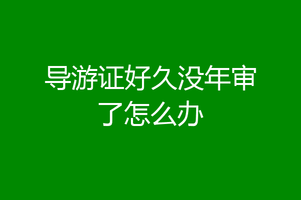 导游证好久没年审了怎么办