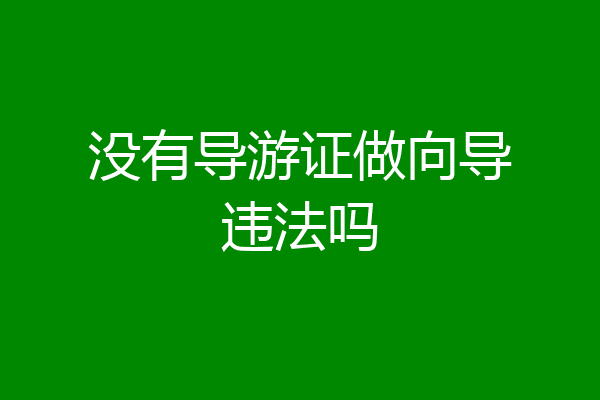 没有导游证做向导违法吗