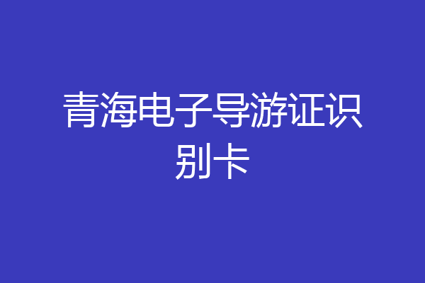 青海电子导游证识别卡