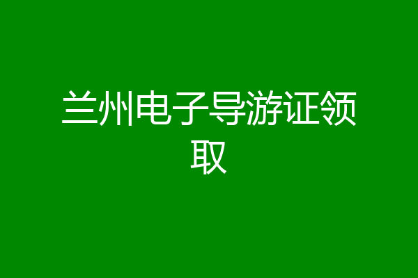 兰州电子导游证领取