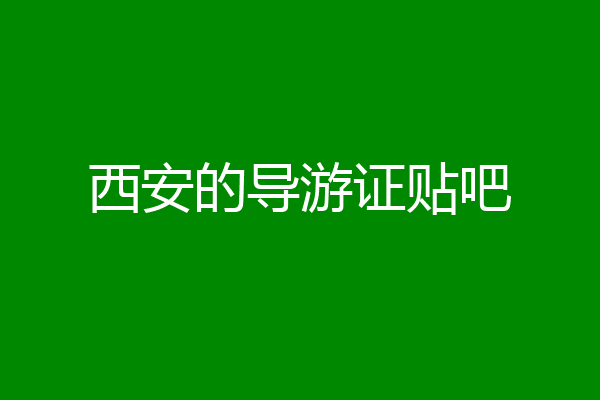 西安的导游证贴吧