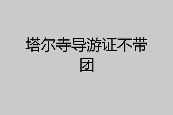 塔尔寺导游证不带团