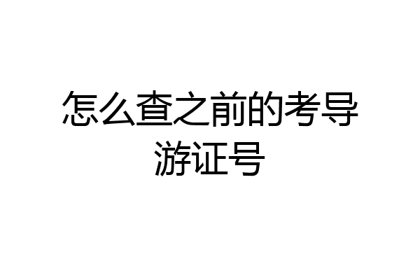 怎么查之前的考导游证号
