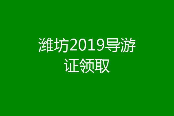 潍坊2019导游证领取