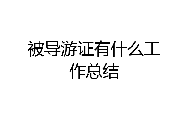 被导游证有什么工作总结