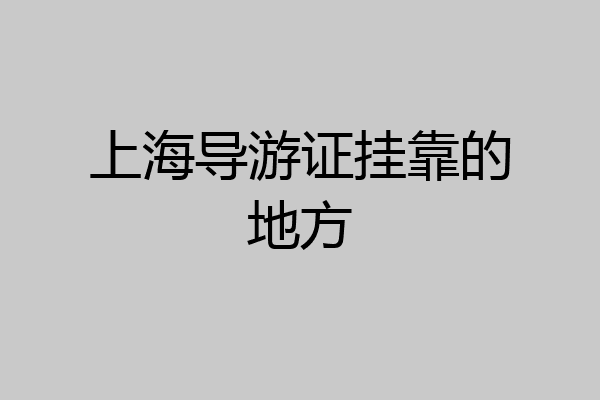 上海导游证挂靠的地方