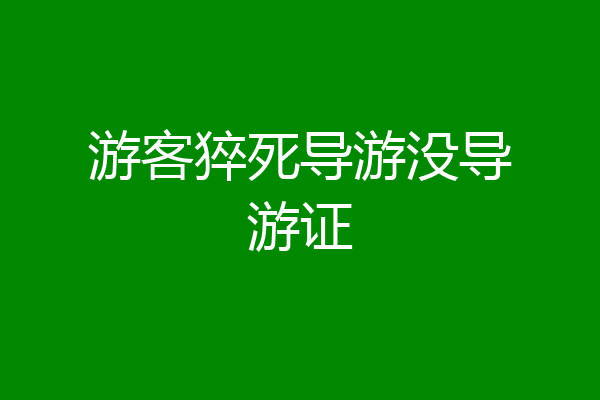 游客猝死导游没导游证