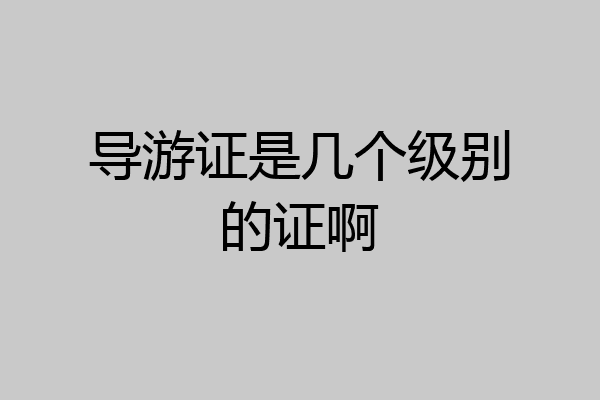 导游证是几个级别的证啊