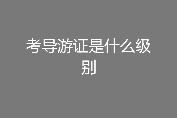 考导游证是什么级别