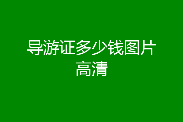 导游证多少钱图片高清