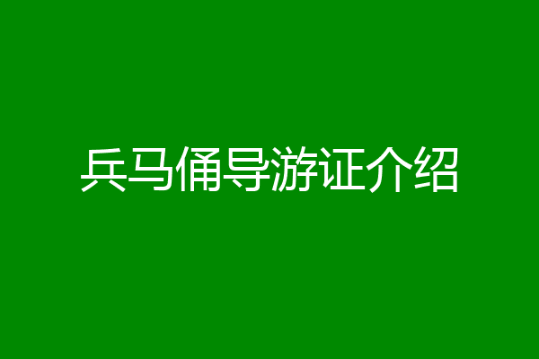 兵马俑导游证介绍