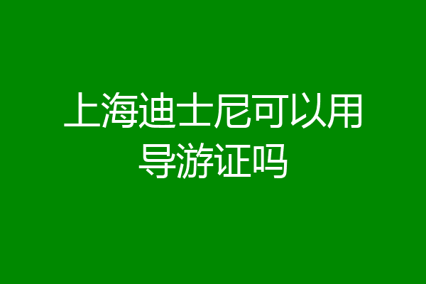上海迪士尼可以用导游证吗
