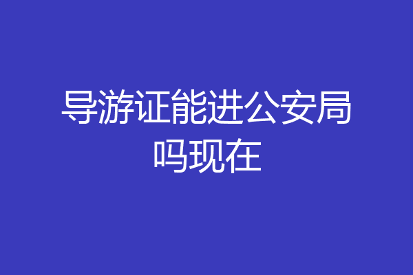 导游证能进公安局吗现在
