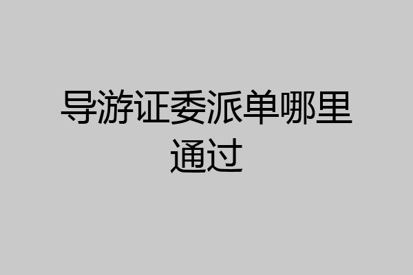 导游证委派单哪里通过