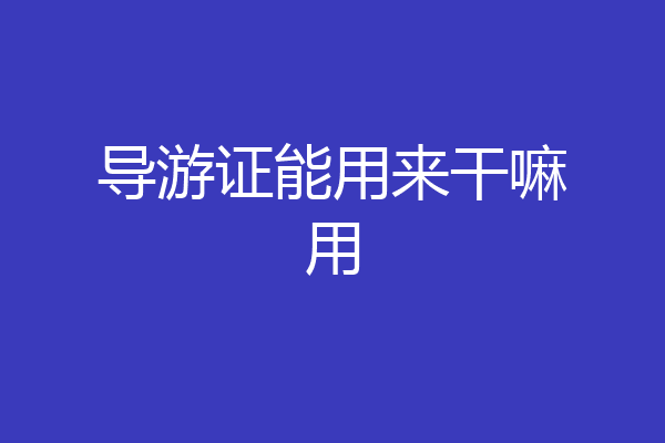 导游证能用来干嘛用
