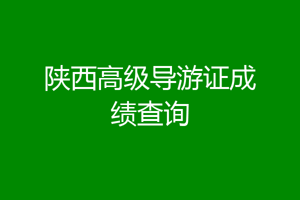陕西高级导游证成绩查询