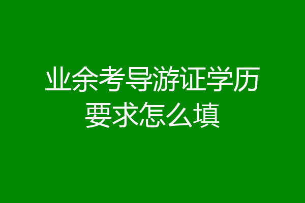 业余考导游证学历要求怎么填