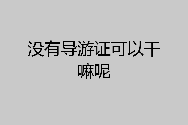 没有导游证可以干嘛呢
