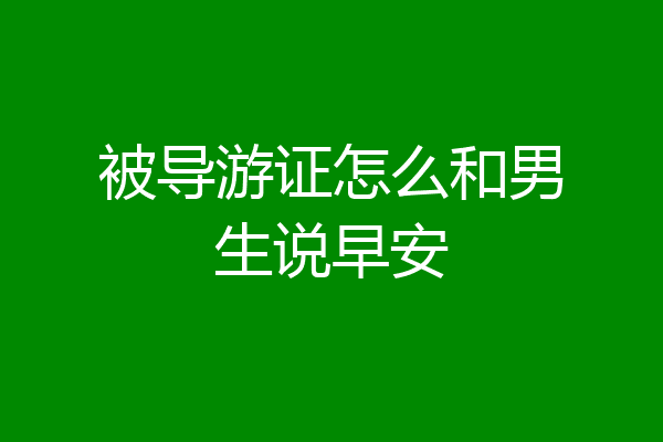 被导游证怎么和男生说早安