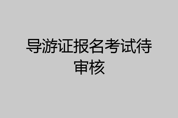 导游证报名考试待审核