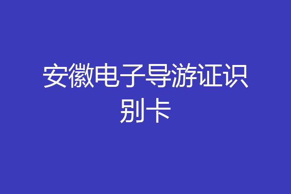 安徽电子导游证识别卡