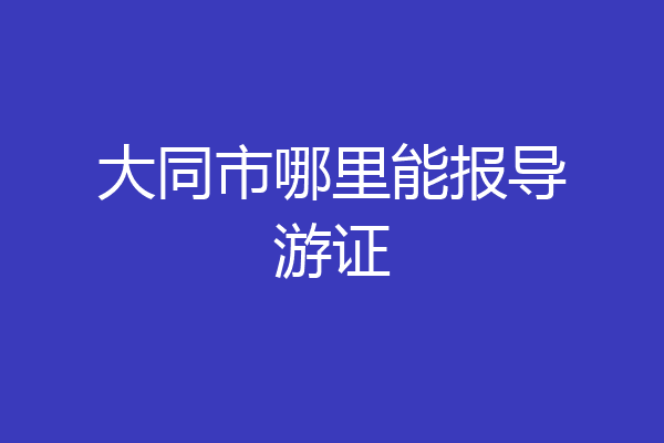 大同市哪里能报导游证