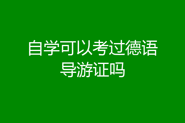 自学可以考过德语导游证吗