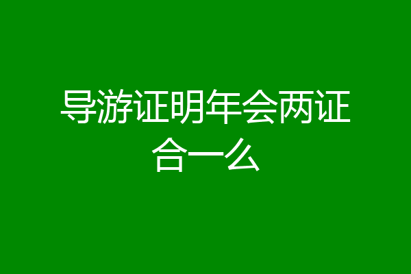 导游证明年会两证合一么