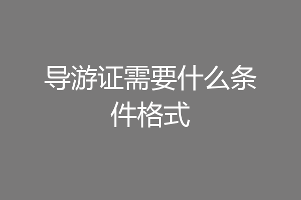 导游证需要什么条件格式