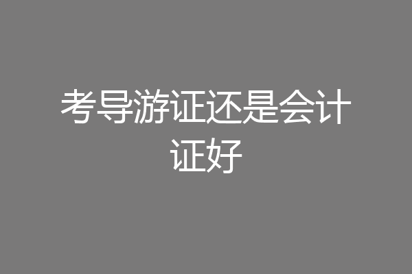 考导游证还是会计证好