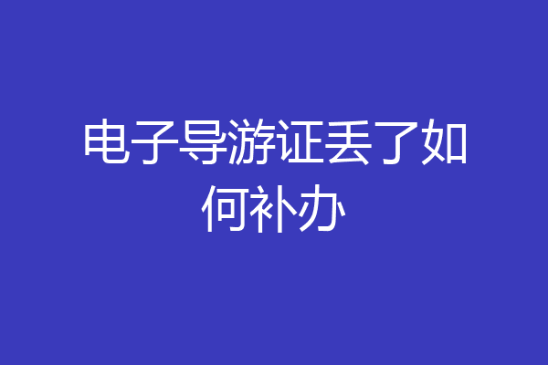 电子导游证丢了如何补办