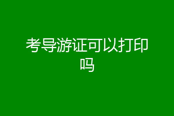 考导游证可以打印吗