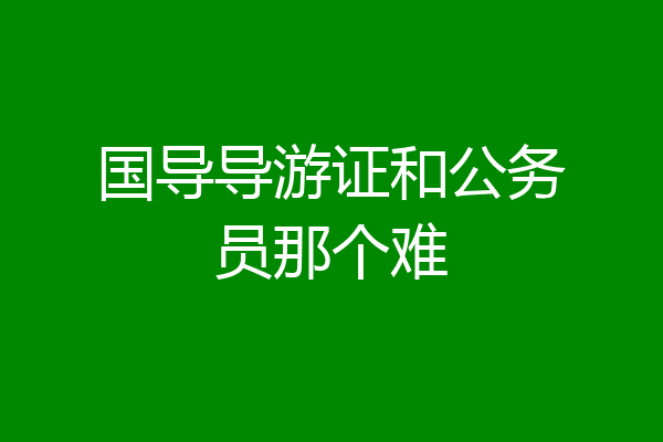 国导导游证和公务员那个难