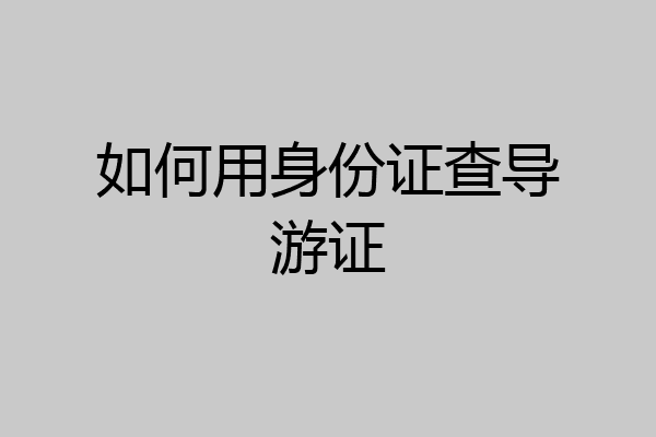 如何用身份证查导游证