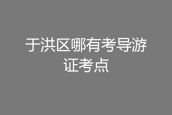 于洪区哪有考导游证考点
