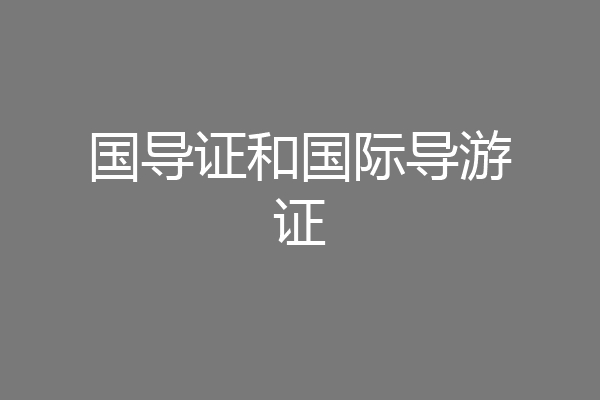 国导证和国际导游证