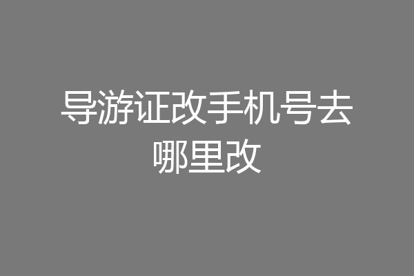 导游证改手机号去哪里改