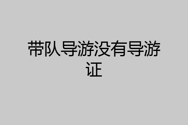 带队导游没有导游证