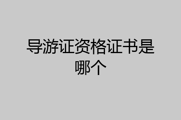 导游证资格证书是哪个