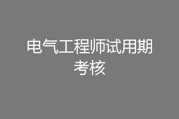 电气工程师试用期考核