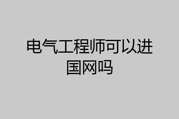 电气工程师可以进国网吗