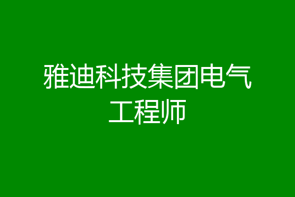 雅迪科技集团电气工程师