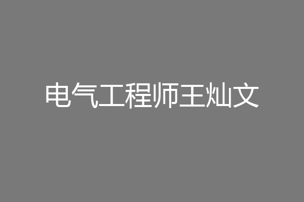 电气工程师王灿文