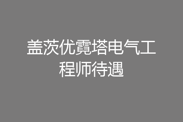 盖茨优霓塔电气工程师待遇