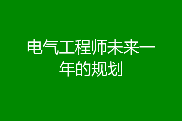 电气工程师未来一年的规划